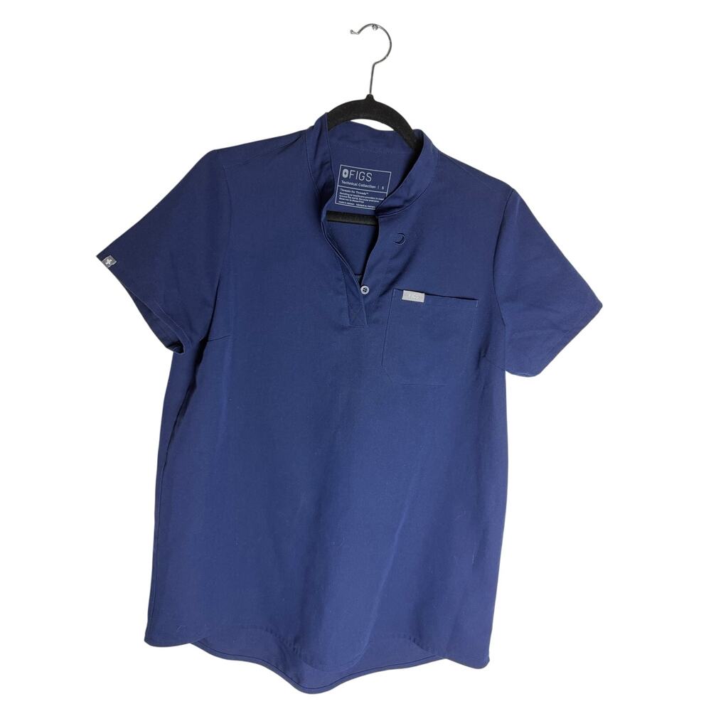 FIGS Technical Collection Navy Scrub Top Women’s Small Short Sleeve Medical